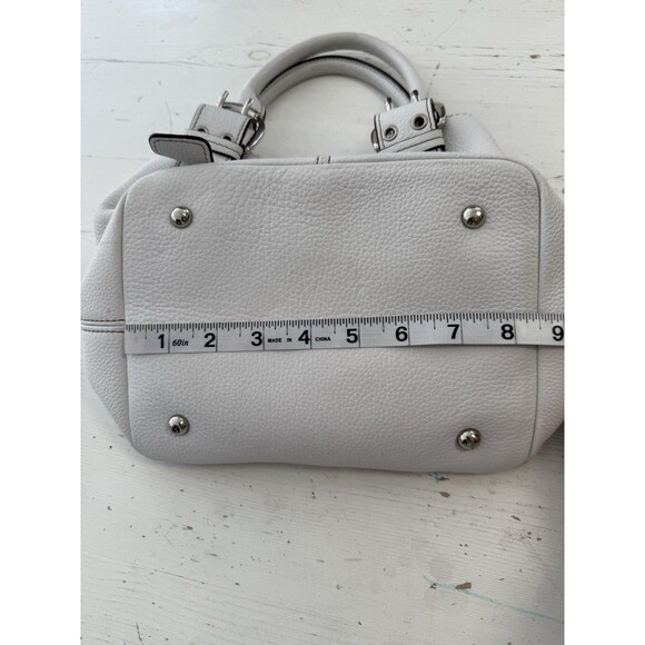 Tignanello Perfect 10 Shopper Tote White Pebbled Leather Handbag Satchel - Picture 13 of 16